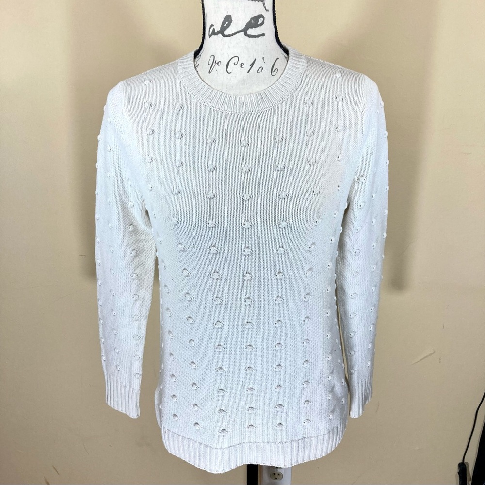 Sea Bleu wool cashmere swiss dot sweater